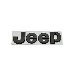 Емблема напис Jeep 134×40мм Чорна метал (на скотчі)