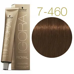 Перманентна фарба для сивого волосся Schwarzkopf Igora Royal Absolutes, відтінок 7-460 (cередньо-русий бежевий шоколадний), 60 мл (2680060) - мініатюра 2