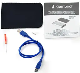 Зовнішня кишеня Gembird EE2-U3S-2-R для 2.5 SATA дисків, USB 3.0 (EE2-U3S-2-R) - мініатюра 3