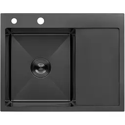 Кухонна мийка Kroner KRP Schwarze - 6350LHM PVD (3.0/1.0 мм) (CV031322)