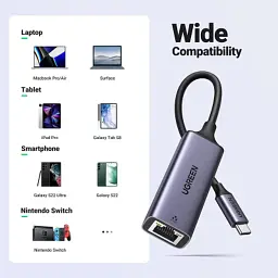 Перехідник USB-C to RJ45 Ethernet 1000Mbps CM199 Ugreen (50737) - мініатюра 5