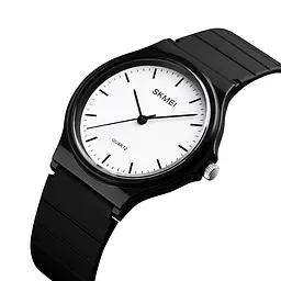 Наручний годинник жіночий Skmei 1419 Black White, 1419BKWT (18415) - мініатюра 2