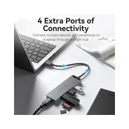 Концентратор Vention USB 3.0 to 4xUSB 3.0 Hub With Power Supply 0.15m black (CHLBB) - мініатюра 8