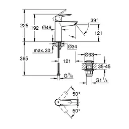 Змішувач для раковини Grohe QuickFix Start M-Size 24204002, Хром - мініатюра 2