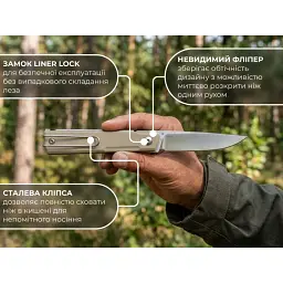 Ніж складаний кишеньковий Ruike D712-T, (7.7 см) 8Cr13MoV / G10 білий - мініатюра 7