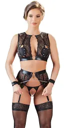 Комплект білизни Cottelli Bondage XL чорний - мініатюра 3