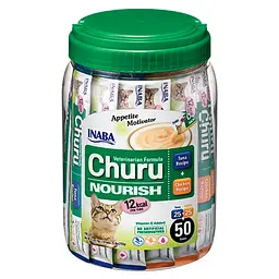 Ласощі для котів Inaba Churu Nourish вершковий мус в стіках, з куркою татунцем 14 г 8 шт.