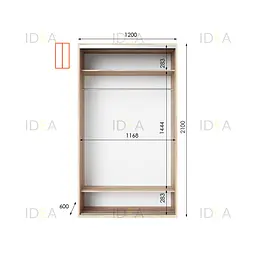 Шафа-купе Idea серія 9 120 x 60 x 210 см Дуб сонома Дзеркало - мініатюра 2