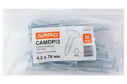 Саморіз із прес-шайбою гострий по металу Apro 4.2 x 76 мм (в упаковці 50 шт.) - мініатюра 3