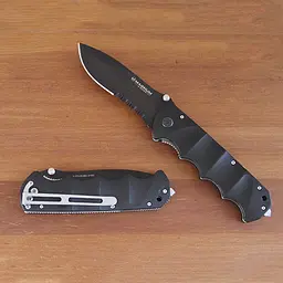 Ніж складаний Boker Magnum Black Spear напівсерейтор Чорний - мініатюра 2
