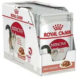 Уцінка. Набір вологого корму для дорослих кішок Royal Canin Instinctive шматочки в соусі 1.02 кг (12 шт. х 85 г) - мініатюра 2