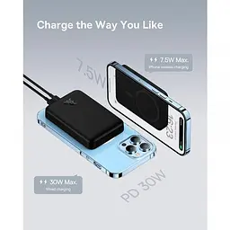 Магнітний бездротовий акумулятор зарядний Baseus Magnetic Mini wireless Fast Charging 10000 mAh PPCX110201 - мініатюра 5