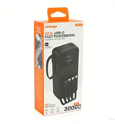 Power Bank Портативний Акумулятор Linkage 30000 mAh 4 USB QC22.5W PD20W Чорний (LKP-42) - мініатюра 2