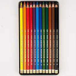 Олівці кольорові художні Koh-i-Noor Polycolor 12 шт. у металевій коробці (3822012002PL) - мініатюра 2