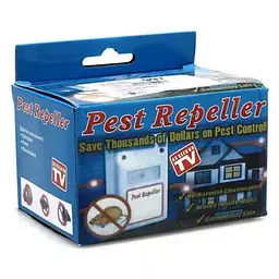 Ультразвуковий електромагнітний відлякувач гризунів і комах Pest Repeller, в розетку, 200 м², білий - мініатюра 2