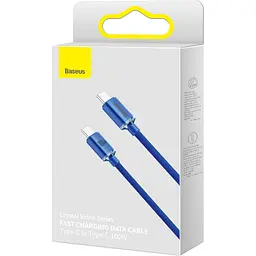 Кабель Baseus Crystal Shine Series Fast Charging Cable Type-C to Type-C 100W 1.2m CAJY000603 Blue - мініатюра 4