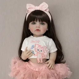 Реалістична Кукла Реборн 55 см повністю вінілова Doll Reborn Baby К0100209 - мініатюра 2