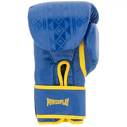 Рукавиці боксерські Power Play PP 3021 Ukraine, Blue/Yellow - 14 унцій - мініатюра 3