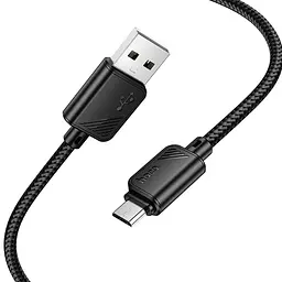 Дата кабель Hoco X113 Beneficio USB to MicroUSB (1m) Black - мініатюра 3