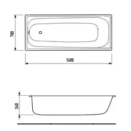 Ванна сталева Pro Steel 160x70x39, біла - мініатюра 3