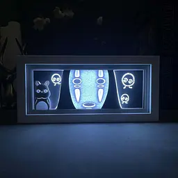 Світильник нічник 3D Віднесені Привидами Каонасі Spirited Away Kaonashi 20 см NL3D SA K