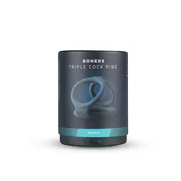 Ерекційне кільце Boners Triple Cock Ring 18 см сірий - мініатюра 7