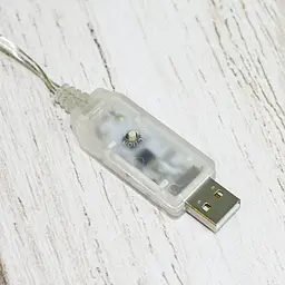 Світлодіодна гірлянда вулична на ялинку синя дюралайт 100 LED 9 м прозора гірлянда від USB на вулицю - мініатюра 4
