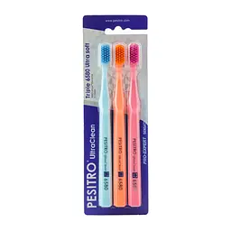 Набор зубных щёток Pesitro 6580 Ultra soft, 0,10 мм, 3 шт.