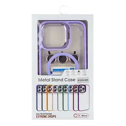 Чохол із підставкою MagSafe TPU PC Metal Stand Case Apple iPhone 15 Pro Max Purple - мініатюра 5