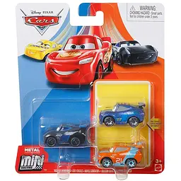 Набір Cars із 3 металевих міні-гонщиків оновлений з мультфільму Тачки в асортименті (GKG01)