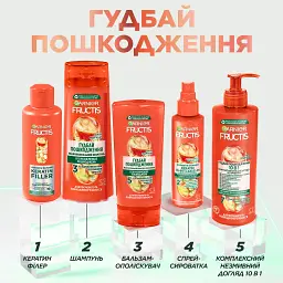 Відновлювальний шампунь Garnier Fructis Гудбай Пошкодження для посіченого та пошкодженого волосся 400 мл - мініатюра 9