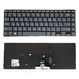 Клавіатура для ноутбука ASUS (UX435 series) rus темно-сріблястий без фрейма підсвічування клавіш