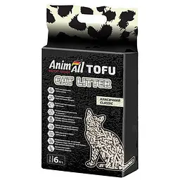Соєвий наповнювач AnimAll Tofu Classic без аромату для котів 6 літрів 2.6 кг