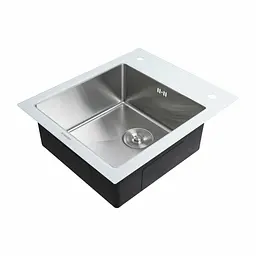 Кухонна мийка Platinum Handmade White Glass 600x510x200, Білий - мініатюра 2