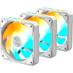 Комплект вентиляторів Gigabyte EZ CHAIN 120мм FAN 120 3-Pack White (GP-GBT EZFAN1203 ICE) - мініатюра 4