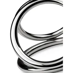 Потрійне ерекційне кільце Sinner Gear Unbendable - Triad Chamber Metal Cock and Ball Ring - Large - мініатюра 4