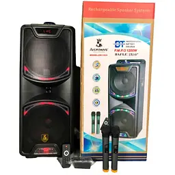 Портативна колонка XPRO CH-1026 валіза 60Вт USB SD FM радіо Bluetooth 1 радіомікрофон ДУ - мініатюра 2