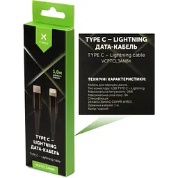 Дата кабель USB-C to Lightning 1.0m 3A 18W nylon braided black Vinga (VCPTCL3ANBK) - мініатюра 3