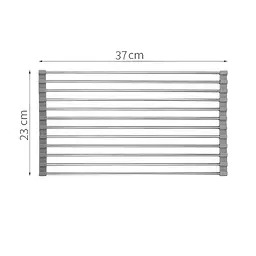 Решітка для сушіння посуду на мийку сіра 23*37 см Kitchen Drainboard - мініатюра 3