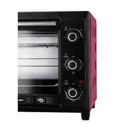 Електродуховка Liberton LEO-400 Red, 2000W, 40 л, поворотні перемикачі, індикатор роботи, таймер, 3 режими нагрівання, термостат 250 град, комплектація решітка, деко, тримач для деко - мініатюра 3
