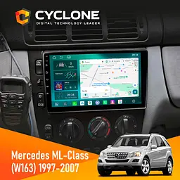 Штатна магнітола Mercedes-Benz ML-Class (W163) 1997-2006 AMP Cyclone C9-013 4x64 DSP 4G Cyclone (НФ-00007338)