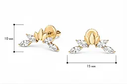 Сережки-гвоздики з жовтого золота Crystal Crown (з40067.1) - мініатюра 3