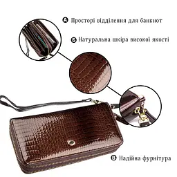 Жіночий лаковий клатч ST Leather 18908 коричневий - мініатюра 7