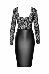 Сукня Noir Handmade F295 Euphoria, L, black, мереживо, глибоке декольте, спідниця міді під латекс - мініатюра 4