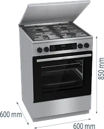 Комбінована плита Gorenje GKS6C71XF (FM6A4D-FPJDB) (7083202) - мініатюра 4