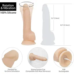 Фалоімітатор з вібрацією Addiction Naked James 8 Rotating & Vibrating Dong - мініатюра 5