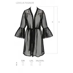 Повітряний пеньюар Passion LOVELIA PEIGNOIR XXL/XXXL, black - мініатюра 7