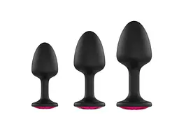 Анальна пробка Dorcel Geisha Plug Ruby M з кулькою всередині, створює вібрації, макс. діаметр 3,2см - мініатюра 2