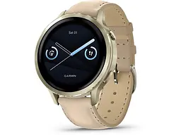 Смарт-годинник Garmin Venu 4 41 mm Lunar Gold with Light Sand Leather Band (010-03013-03) - мініатюра 1