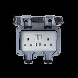 Вулична розетка Securlec 2-позиційна з USB A USB C IP66 пластик 3-контактний роз'єм - мініатюра 2